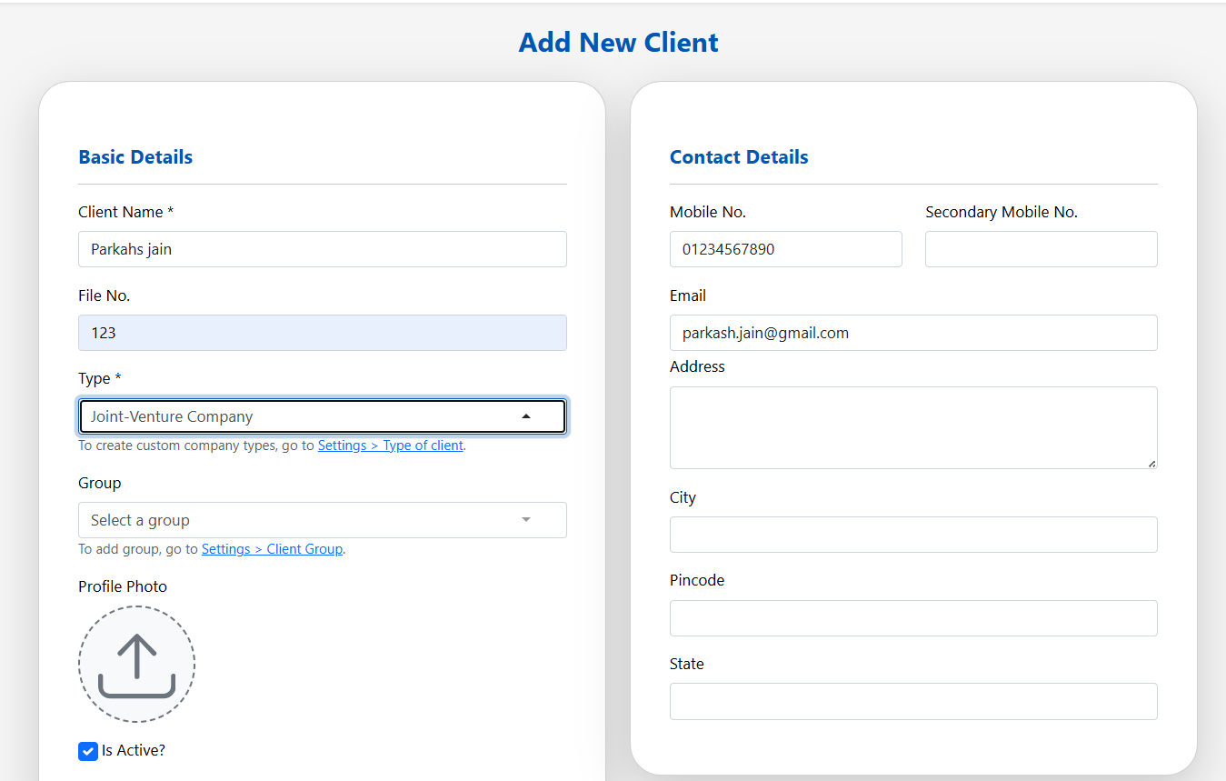 Add Clients